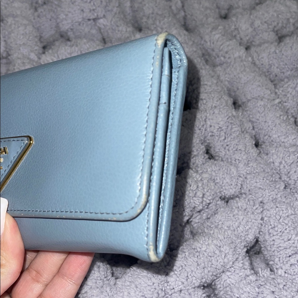 Prada Light Blue Leather Wallet - Picture 5 of 8